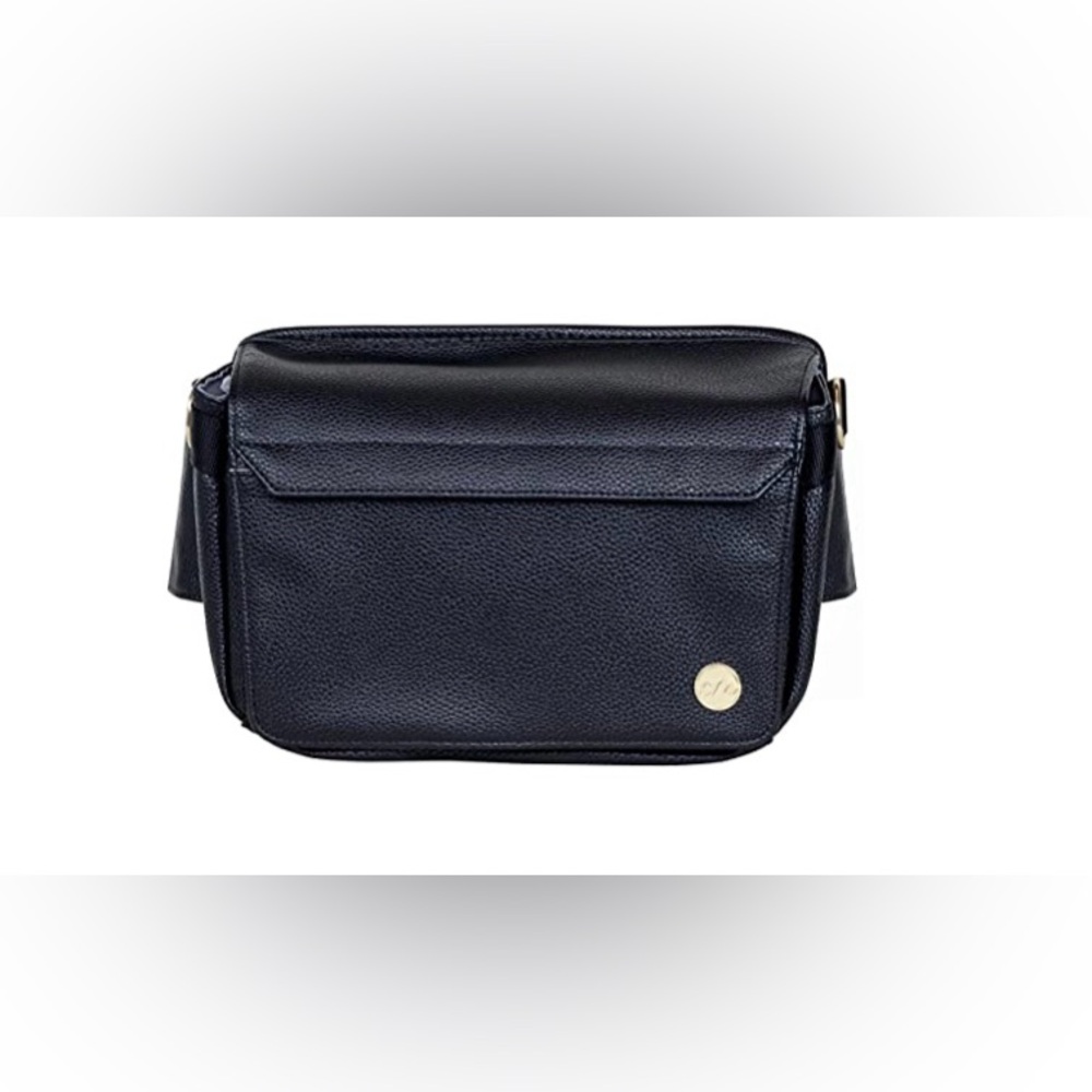 CleverMade Crossbody Diaper Bag Tote and Baby Bottle Hip Pack black